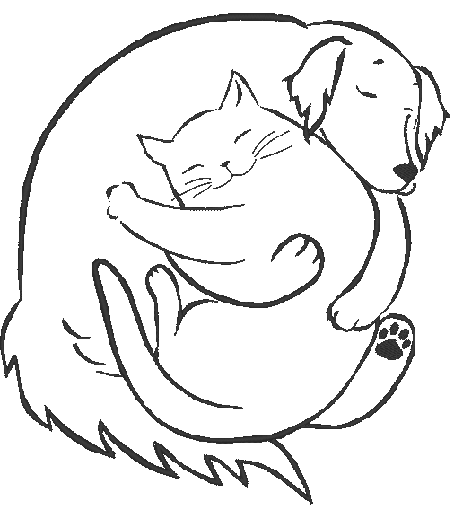 cat  dog love nakış deseni