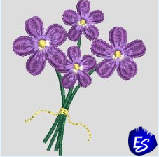 Buket Çiçek nakış deseni