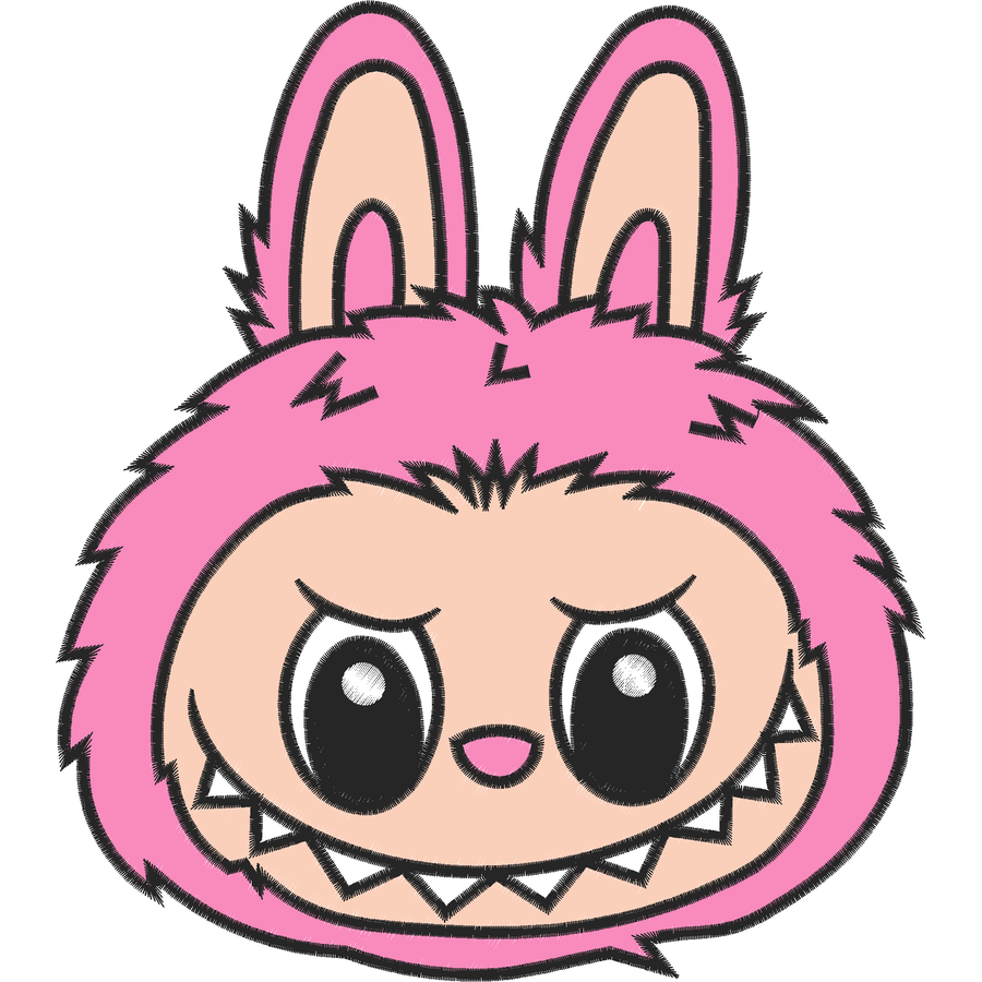 Labubu Nakış Deseni - Pembe Yüz 05 nakış deseni