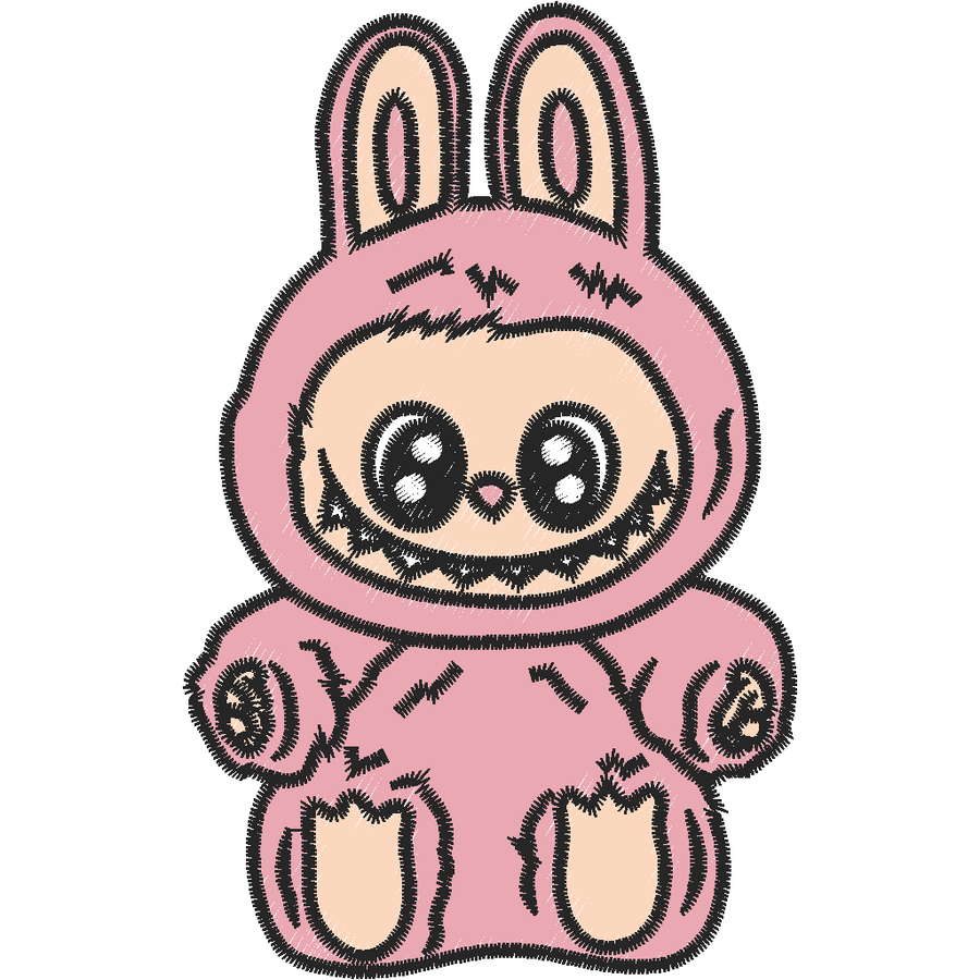 Labubu Nakış Deseni - Pembe Kostümlü 01 nakış deseni