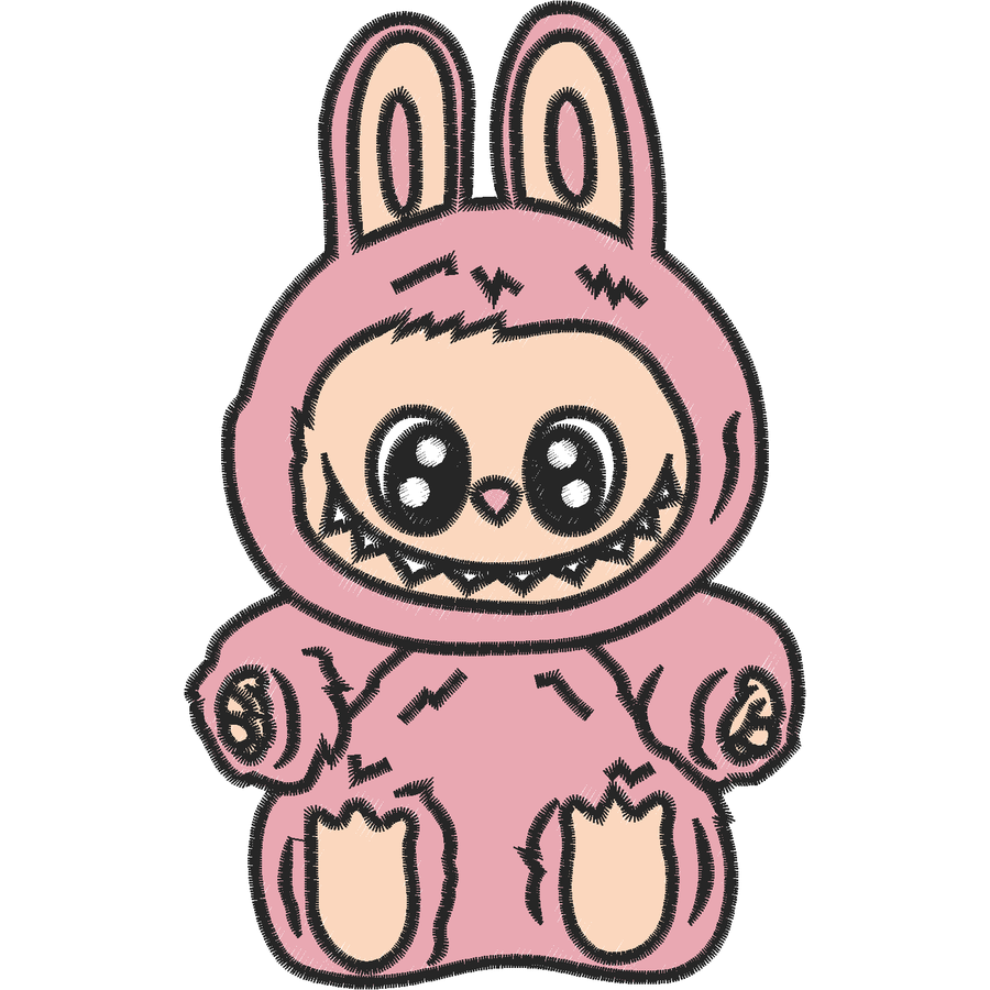 Labubu Nakış Deseni - Pembe Kostümlü 03 nakış deseni