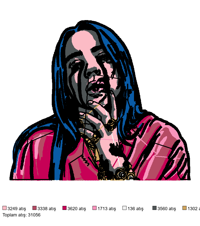 109 Billie Ellish nakış deseni