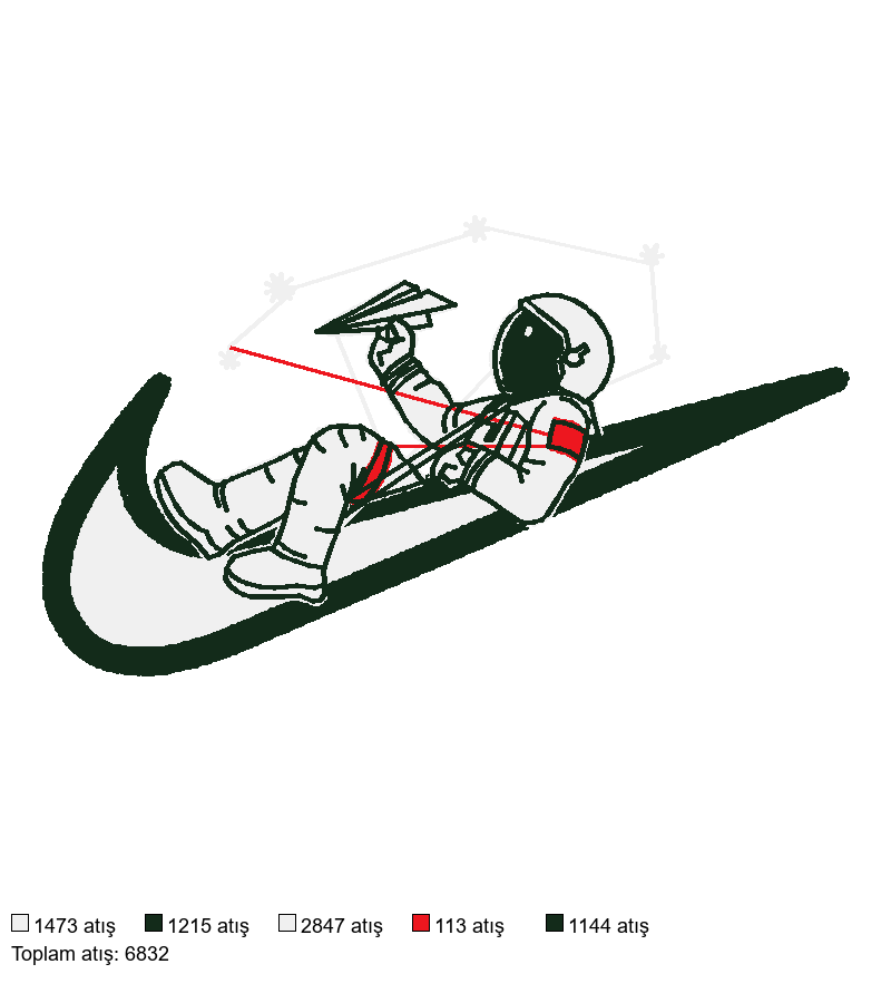 160 Nike Astronaut nakış deseni