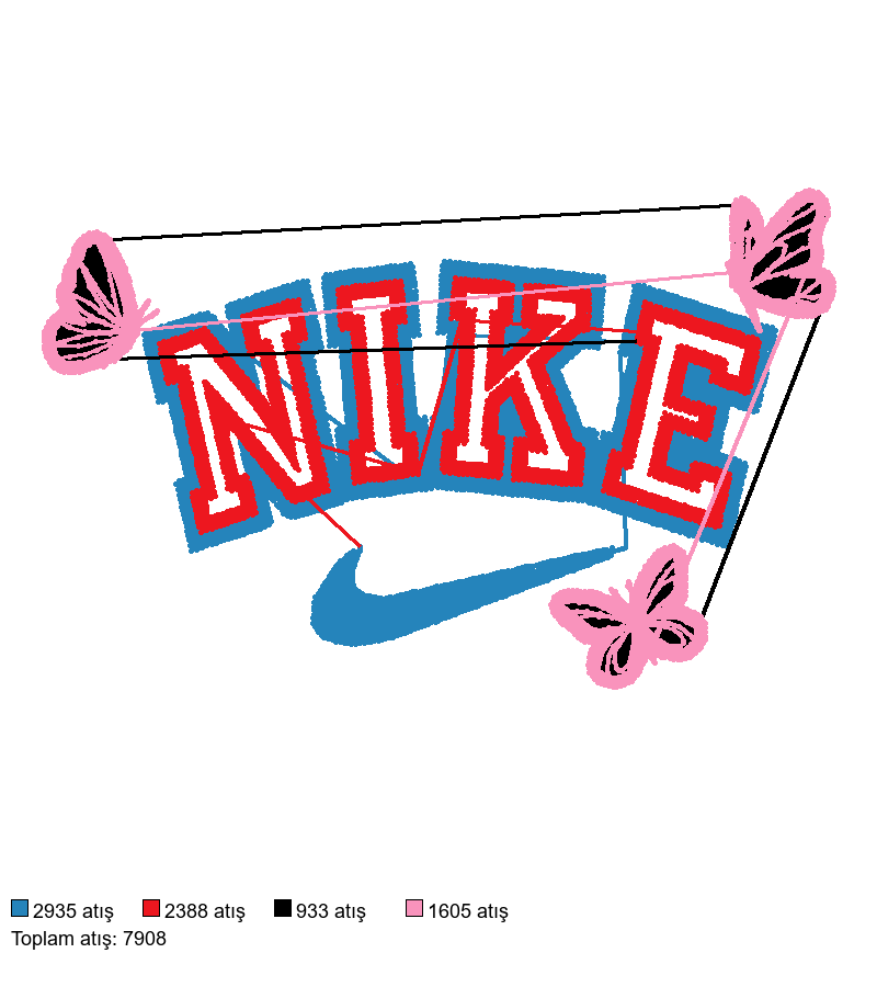 2 Butterfly nakış deseni