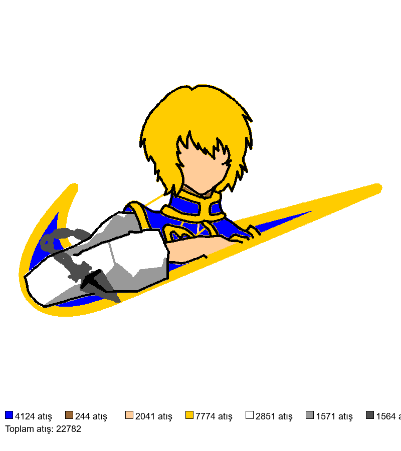210 Nike x Kurapika nakış deseni