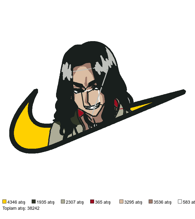 211 Nike x Keisuke nakış deseni