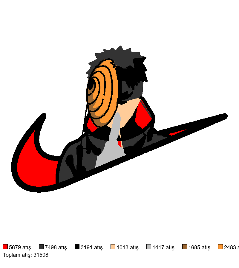 216 Nike x Obito nakış deseni