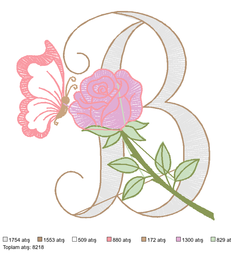 b 8CM nakış deseni