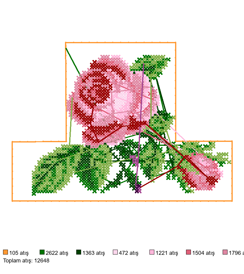 centro-rosa canto 13x18 nakış deseni